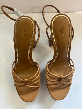 PAIGE Women Haley Platform BrownLeather Sandals Size 10